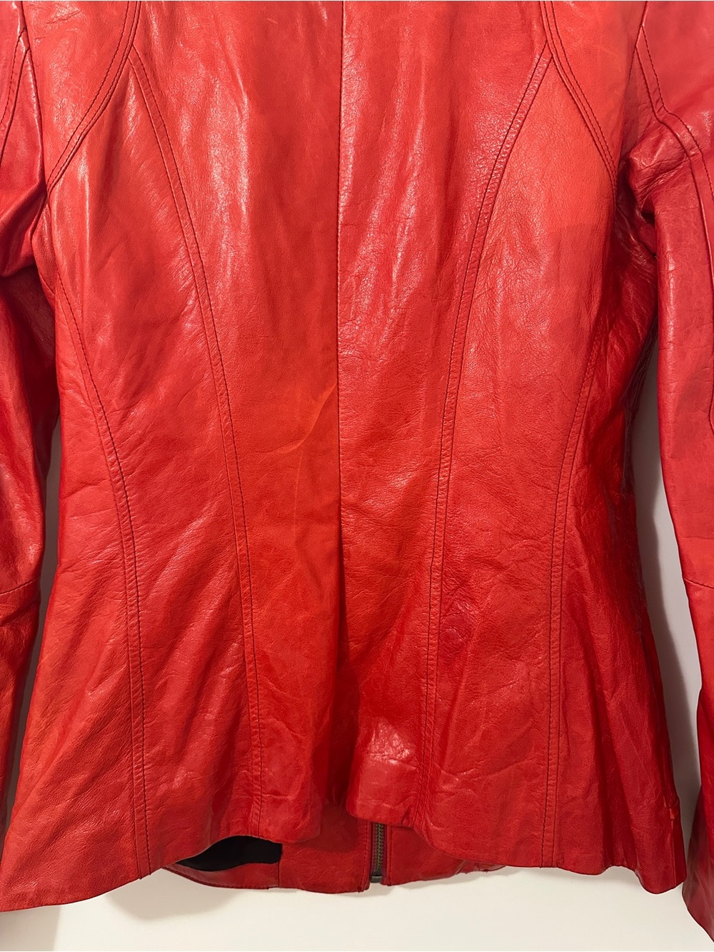 Vintage Danier Red Leather Moto Jacket Size XS Women’s - Picture 12 of 14